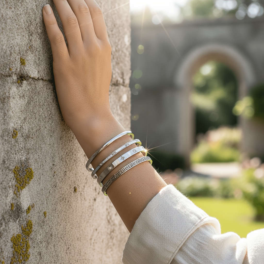 Unisex Stainless Steel Decorative Bracelet, Fade-Resistant & Washable